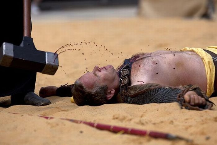 Gladiator fighting, London, United Kingdom