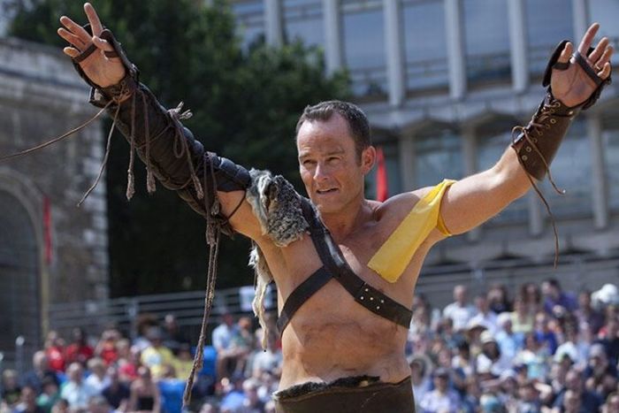 Gladiator fighting, London, United Kingdom