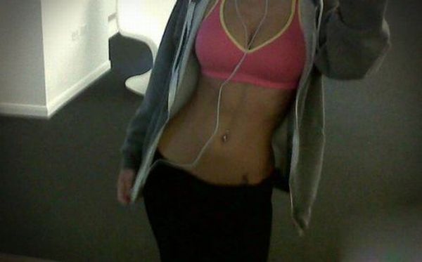 young sport girl wearing a sports bra