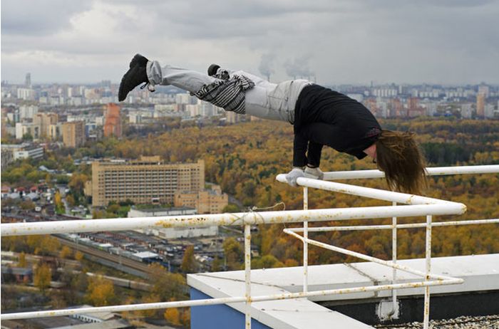 Extreme buildering, Moscow, Russia