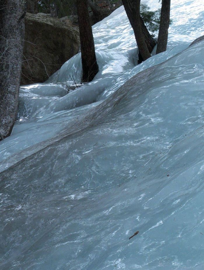 ice climbing on frozen waterfalls