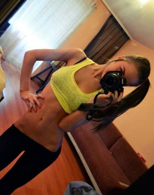 young sport girl wearing a sports bra