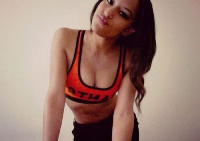 young sport girl wearing a sports bra