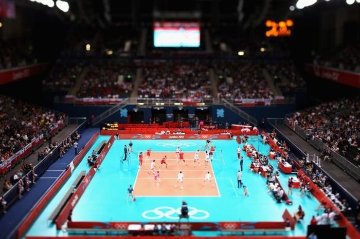 Tilt-shift photography at the Olympics, London, United Kingdom