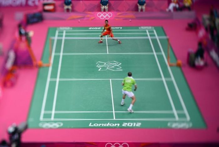 Tilt-shift photography at the Olympics, London, United Kingdom