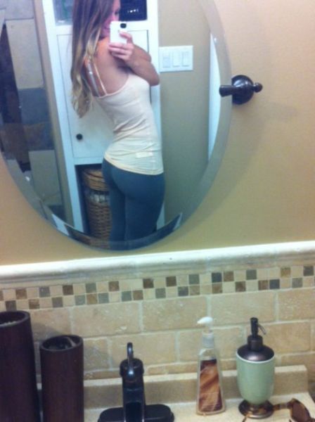 young sport girl in tight yoga pants