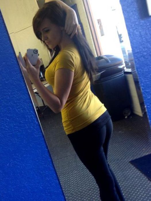 young sport girl in tight yoga pants