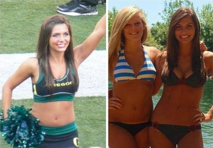 Oregon Ducks cheerleader girls