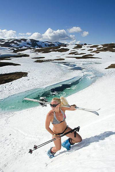 young winter girl on snow