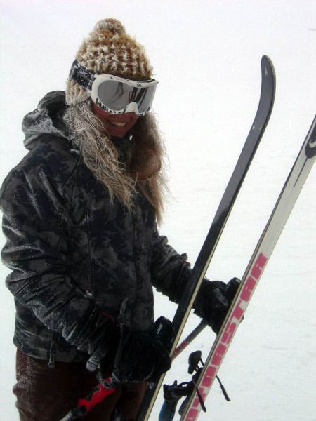 young winter girl on snow