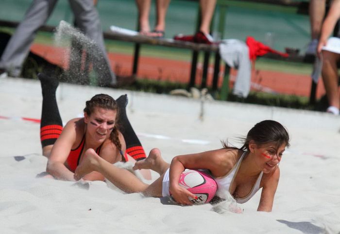 girls playing rugby