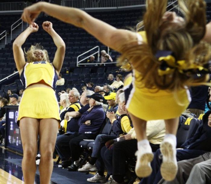 Michigan Wolverines cheerleader girls