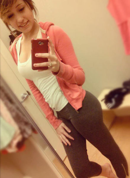 young sport girl in tight yoga pants