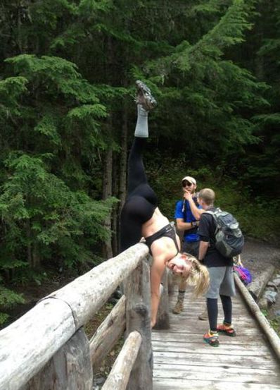 young sport girl in tight yoga pants