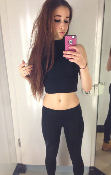 young sport girl in tight yoga pants