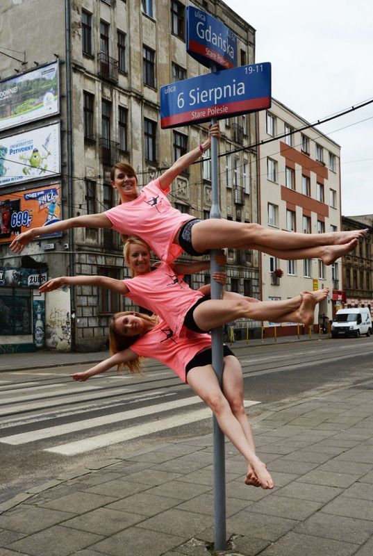 pole dancing in the street