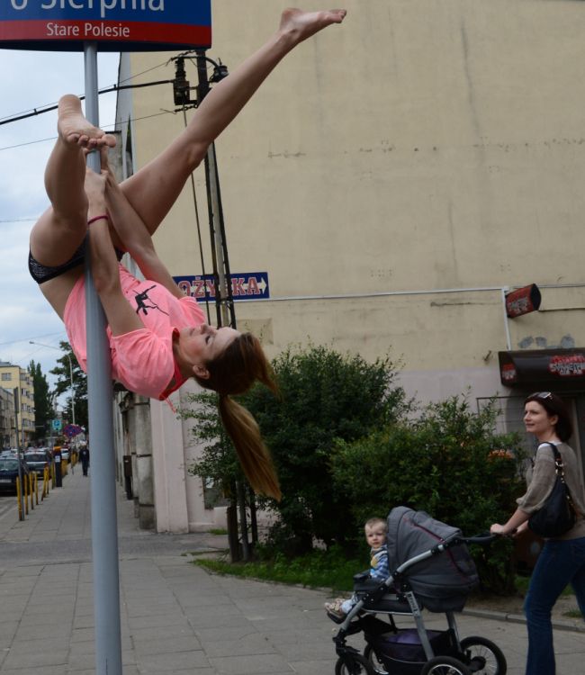 pole dancing in the street