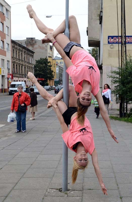 pole dancing in the street