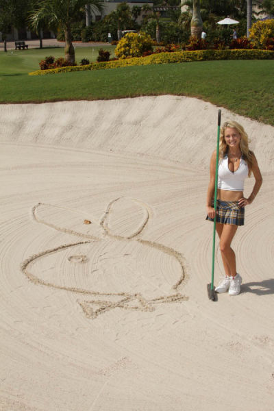 girl playing golf