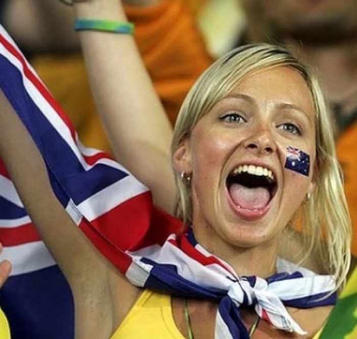 cute football fan girls