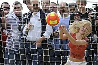 Sport and Fitness: soccer girls playing topless