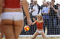 Sport and Fitness: soccer girls playing topless