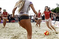 Sport and Fitness: soccer girls playing topless