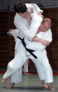 Sport and Fitness: Vladimir Putin held a training session in judo,  St. Petersburg, Russia