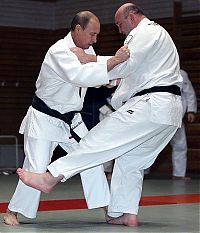 Sport and Fitness: Vladimir Putin held a training session in judo,  St. Petersburg, Russia