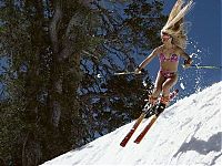 Sport and Fitness: young winter girl on snow