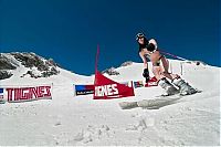 Sport and Fitness: young winter girl on snow