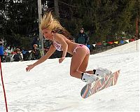 Sport and Fitness: young winter girl on snow