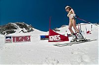 Sport and Fitness: young winter girl on snow