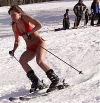 Sport and Fitness: young winter girl on snow