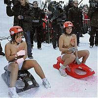 Sport and Fitness: nude sled race