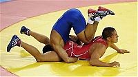 Sport and Fitness: funny poses of wrestlers