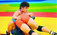 Sport and Fitness: funny poses of wrestlers