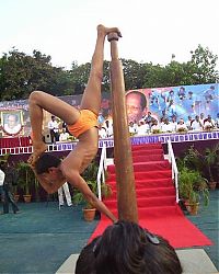 Sport and Fitness: Mallakhamb, Asana  (yoga) on a pole