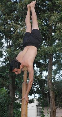 Sport and Fitness: Mallakhamb, Asana  (yoga) on a pole