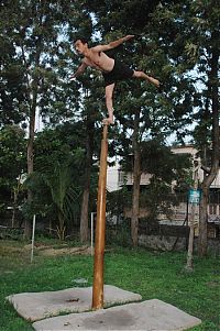 Sport and Fitness: Mallakhamb, Asana  (yoga) on a pole