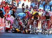 Sport and Fitness: bicycle fall