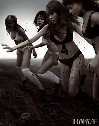 Sport and Fitness: sport girls in mud
