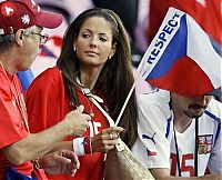 Sport and Fitness: cute football fan girls