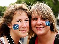 Sport and Fitness: cute football fan girls