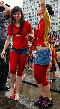 Sport and Fitness: cute football fan girls