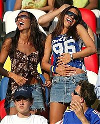 Sport and Fitness: cute football fan girls