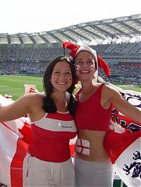 Sport and Fitness: cute football fan girls