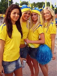 Sport and Fitness: cute football fan girls