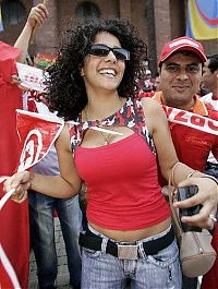 Sport and Fitness: cute football fan girls