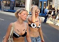 Sport and Fitness: cute football fan girls